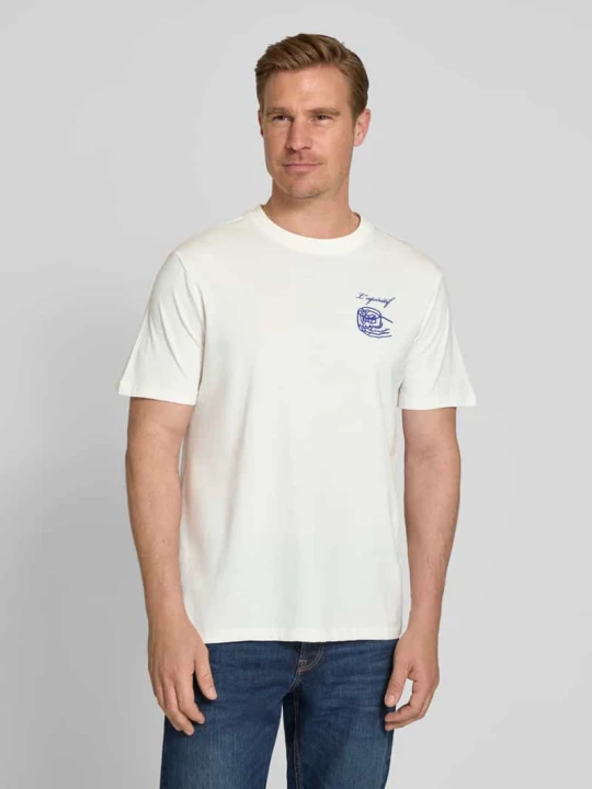 Zdjęcie produktu t-shirt z nadruk z motywem model 'EGEBJERG' Casual Friday Biały