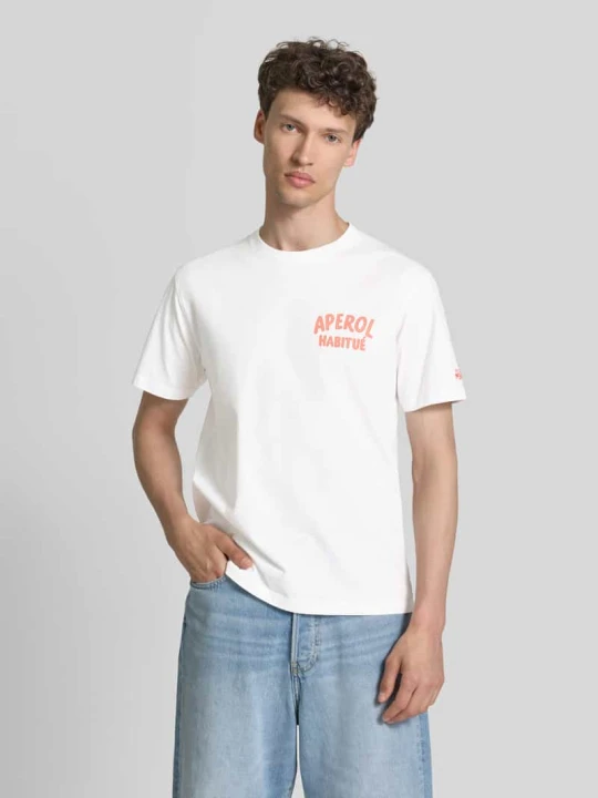 Zdjęcie produktu T-shirt z nadrukami logo model 'PORTLAND' MC2 Saint Barth Biały