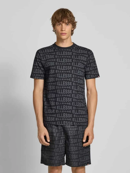 Zdjęcie produktu T-shirt z nadrukami z logo model ‘DISTORTA’ Ellesse Czarny