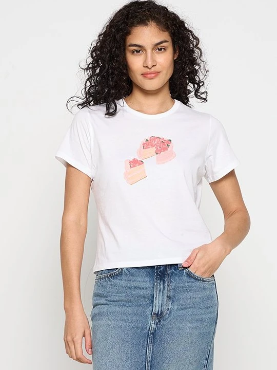 Zdjęcie produktu T-shirt z nadrukiem Abercrombie & Fitch biały