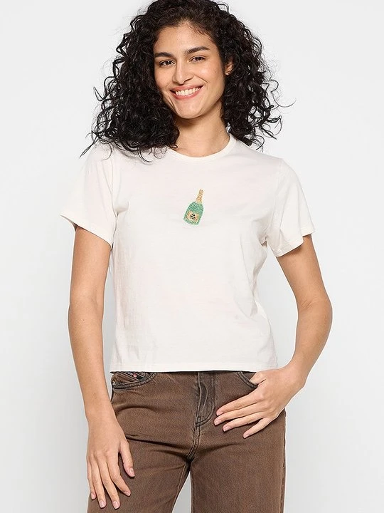Zdjęcie produktu T-shirt z nadrukiem Abercrombie & Fitch mleczny