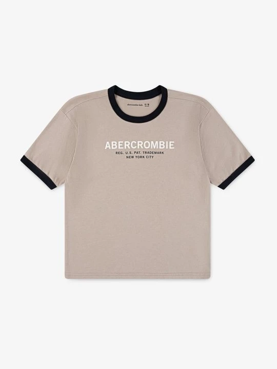 Zdjęcie produktu T-shirt z nadrukiem Abercrombie & Fitch beżowy