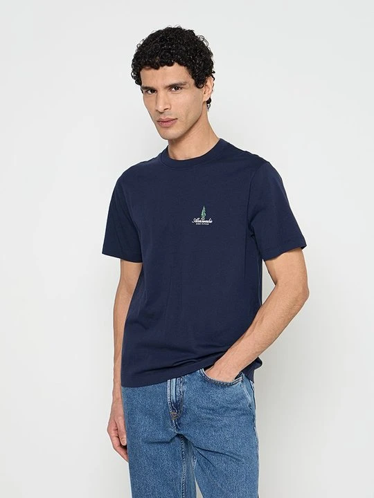 Zdjęcie produktu T-shirt z nadrukiem Abercrombie & Fitch niebieski