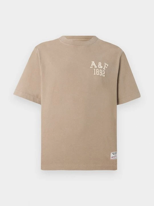 Zdjęcie produktu T-shirt z nadrukiem Abercrombie & Fitch beżowy