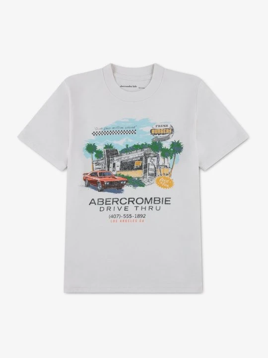 Zdjęcie produktu T-shirt z nadrukiem Abercrombie & Fitch biały