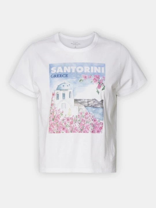 Zdjęcie produktu T-shirt z nadrukiem Abercrombie & Fitch biały
