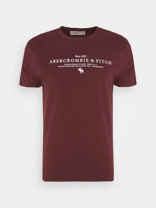 Zdjęcie produktu T-shirt z nadrukiem Abercrombie & Fitch ciemnoczerwony