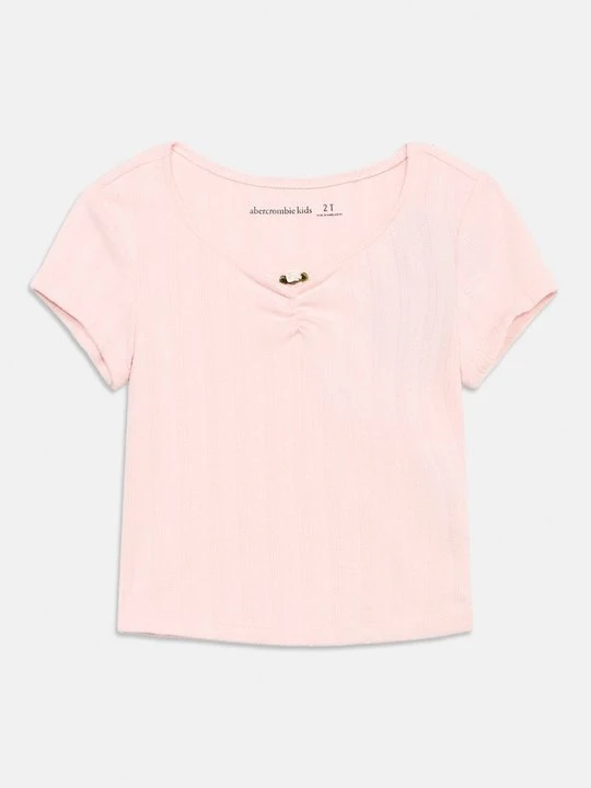 Zdjęcie produktu T-shirt z nadrukiem Abercrombie & Fitch jasnoróżowy