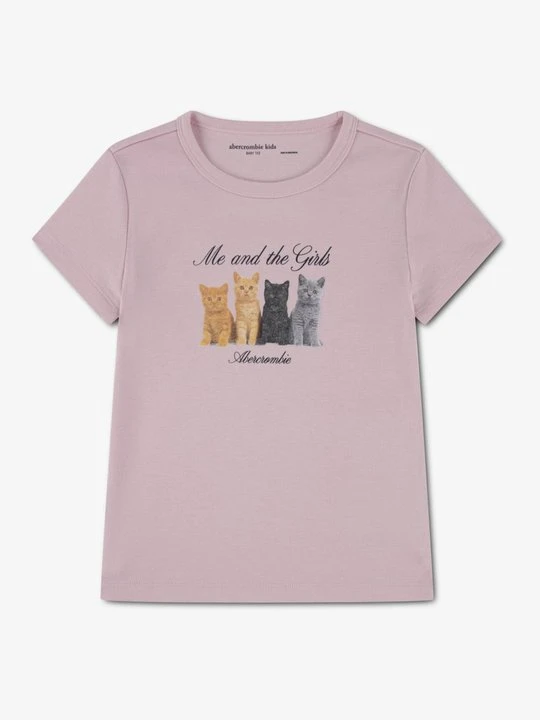 Zdjęcie produktu T-shirt z nadrukiem Abercrombie & Fitch jasnoróżowy