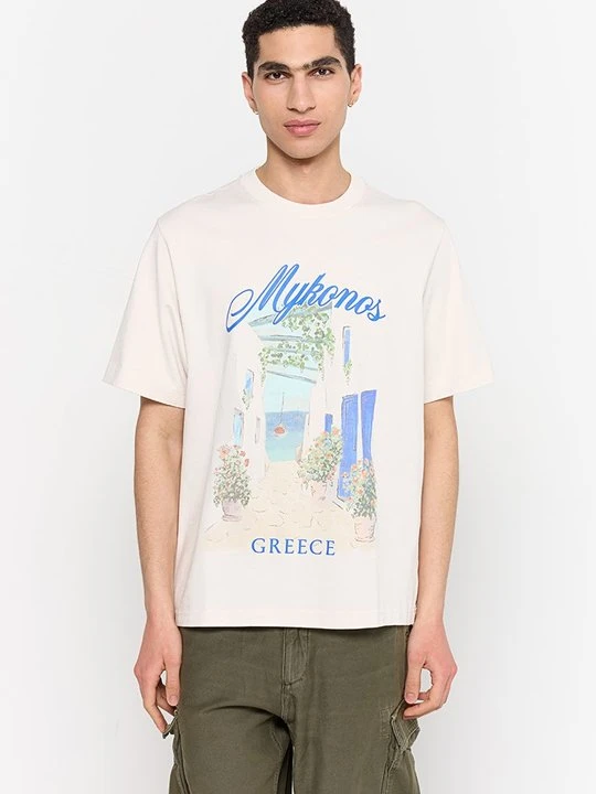 Zdjęcie produktu T-shirt z nadrukiem Abercrombie & Fitch mleczny