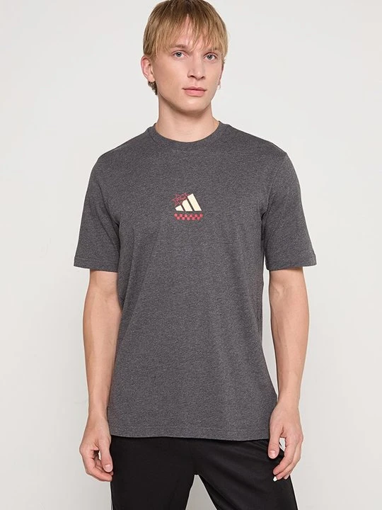Zdjęcie produktu T-shirt z nadrukiem Adidas ciemnoszary