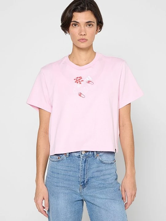 Zdjęcie produktu T-shirt z nadrukiem Adidas różowy