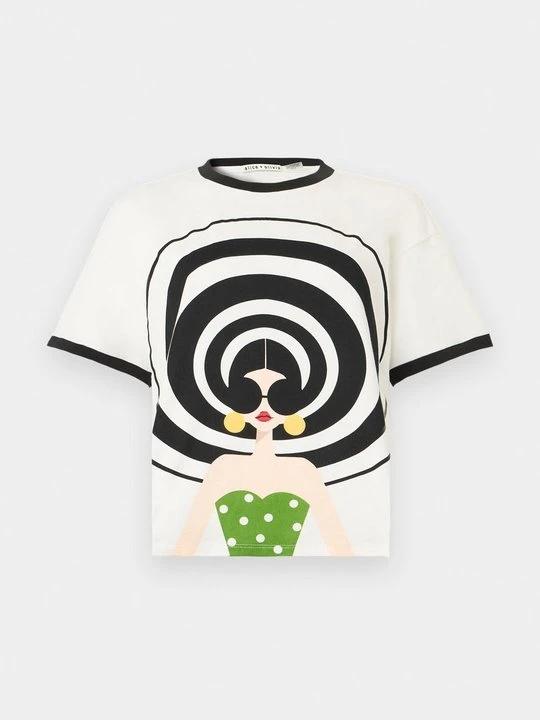 Zdjęcie produktu T-shirt z nadrukiem Alice + Olivia mleczny