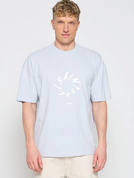 Zdjęcie produktu T-shirt z nadrukiem AllSaints niebieski