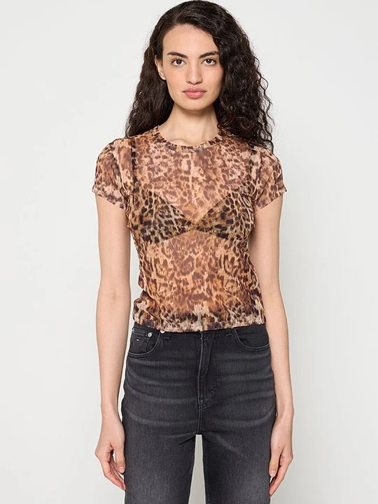 Zdjęcie produktu T-shirt z nadrukiem AllSaints brązowy