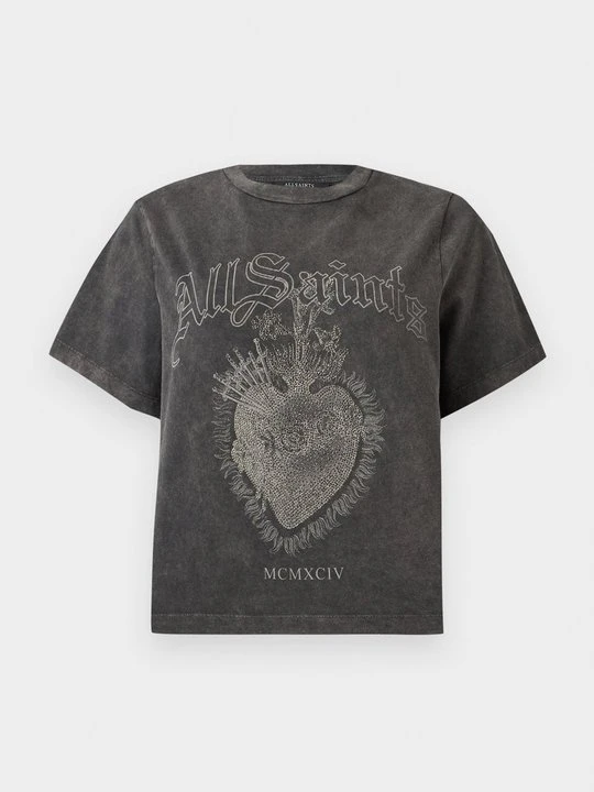 Zdjęcie produktu T-shirt z nadrukiem AllSaints ciemnoszary