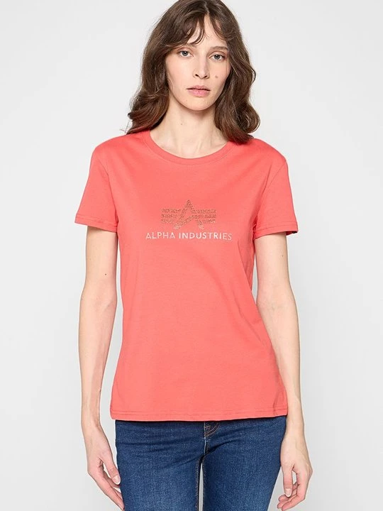 Zdjęcie produktu T-shirt z nadrukiem Alpha Industries koralowy