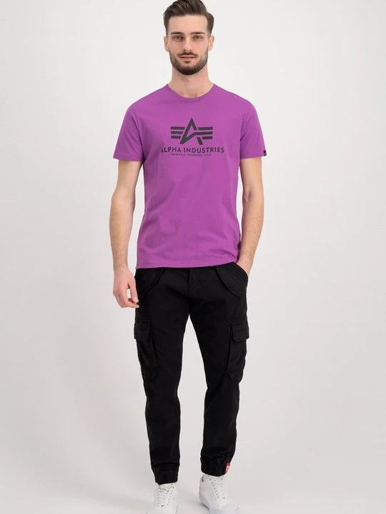 Zdjęcie produktu T-shirt z nadrukiem Alpha Industries ciemnoliliowy