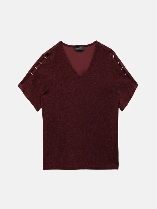 Zdjęcie produktu T-shirt z nadrukiem Anna Field czerwony metalik