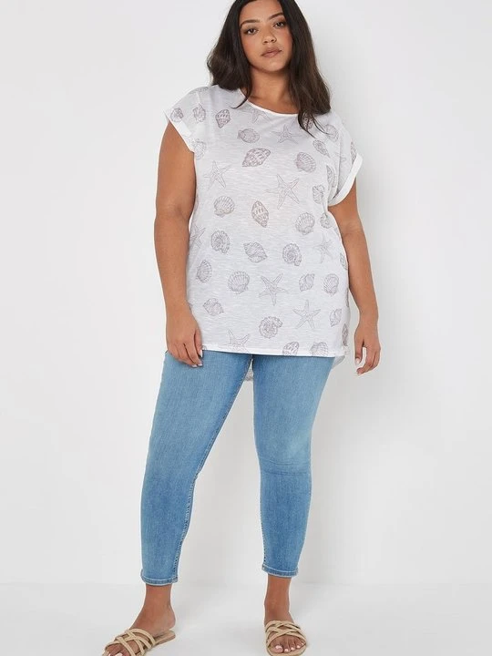 Zdjęcie produktu T-shirt z nadrukiem Apricot beżowy