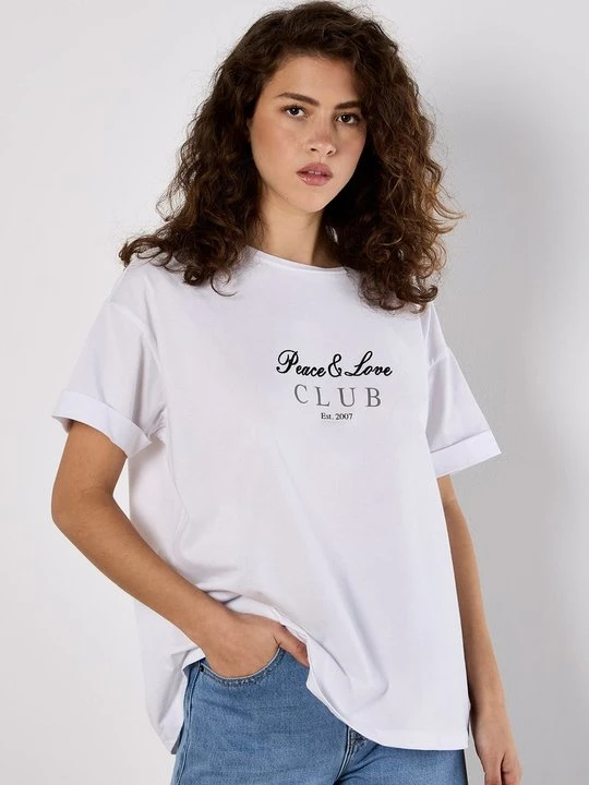 Zdjęcie produktu T-shirt z nadrukiem Apricot biały