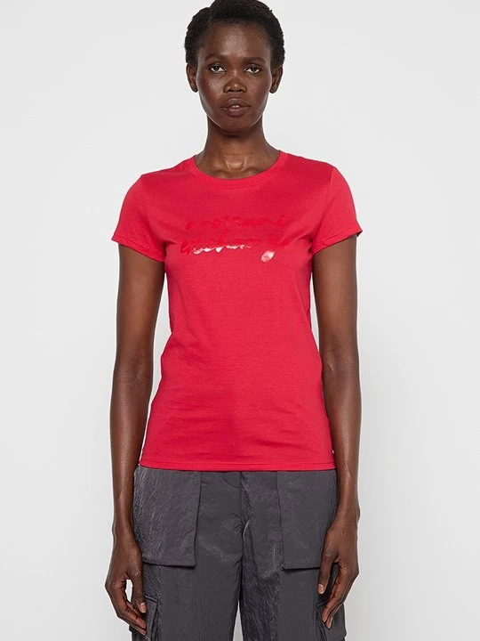 Zdjęcie produktu T-shirt z nadrukiem Armani Exchange czerwony
