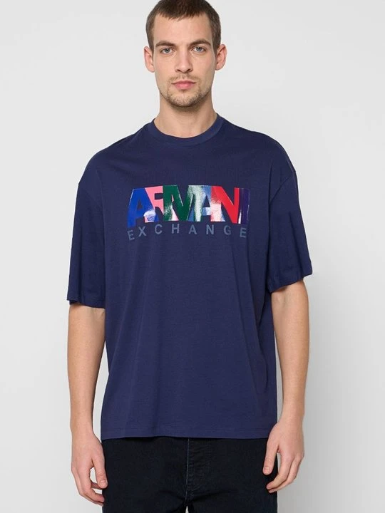 Zdjęcie produktu T-shirt z nadrukiem Armani Exchange granatowy