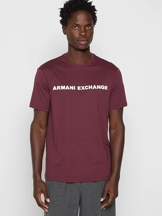 Zdjęcie produktu T-shirt z nadrukiem Armani Exchange bordowy