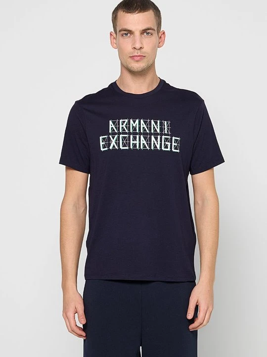 Zdjęcie produktu T-shirt z nadrukiem Armani Exchange niebieski