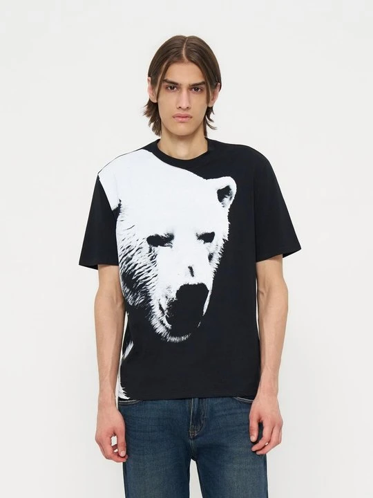 Zdjęcie produktu T-shirt z nadrukiem Armani Exchange czarny melanż