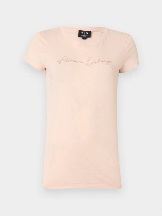 Zdjęcie produktu T-shirt z nadrukiem Armani Exchange jasnoróżowy