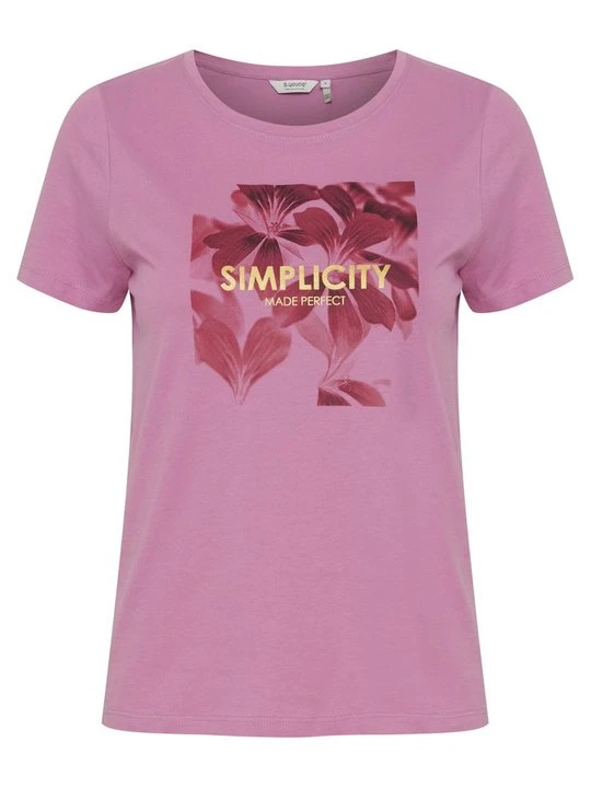 Zdjęcie produktu T-shirt z nadrukiem B.Young jasnoróżowy