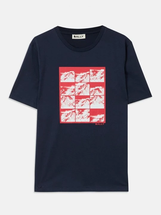 Zdjęcie produktu T-shirt z nadrukiem Bally granatowy