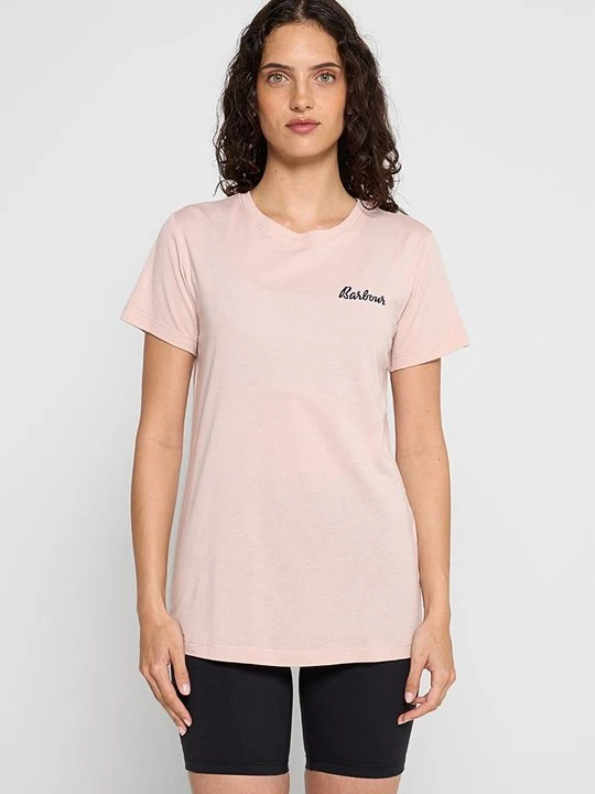Zdjęcie produktu T-shirt z nadrukiem Barbour jasnoróżowy