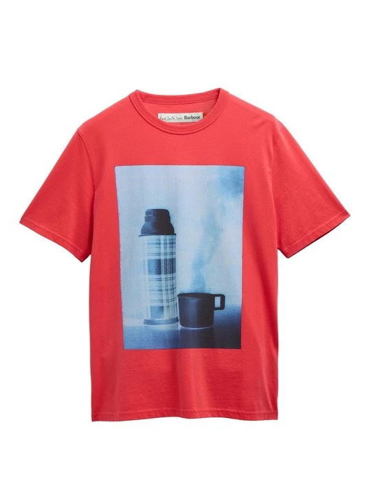 Zdjęcie produktu T-shirt z nadrukiem Barbour czerwony