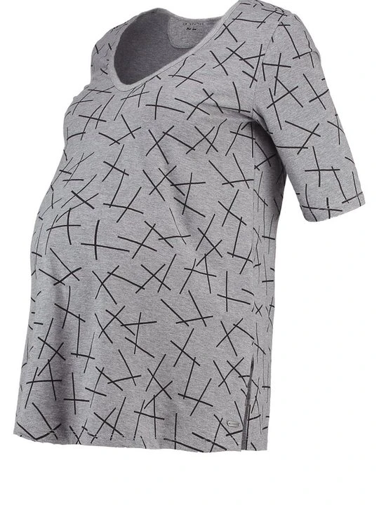 Zdjęcie produktu T-shirt z nadrukiem Miracle. Mama And Woman. ciemnoszary melanż