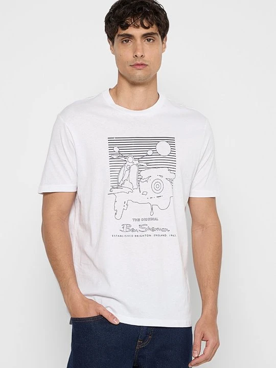 Zdjęcie produktu T-shirt z nadrukiem Ben Sherman biały