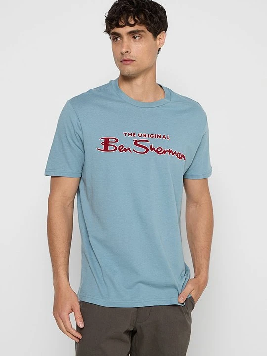 Zdjęcie produktu T-shirt z nadrukiem Ben Sherman jasnoniebieski