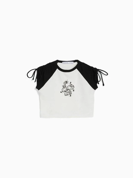 Zdjęcie produktu T-shirt z nadrukiem Bershka czarny