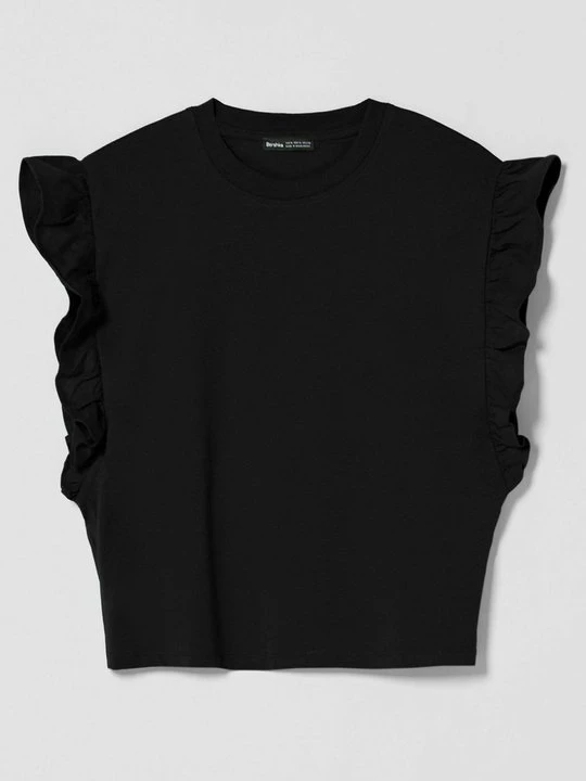 Zdjęcie produktu T-shirt z nadrukiem Bershka czarny