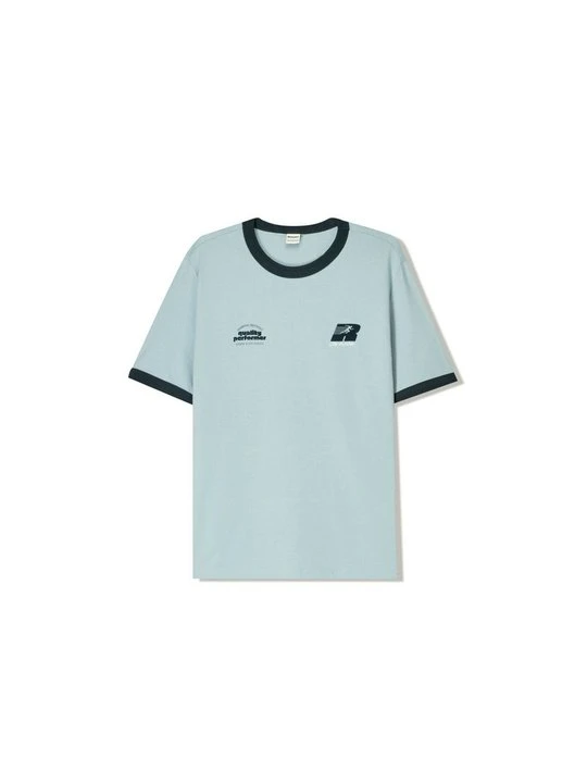 Zdjęcie produktu T-shirt z nadrukiem Bershka jasnoniebieski