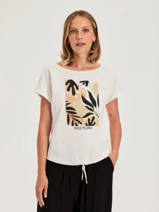 Zdjęcie produktu T-shirt z nadrukiem biały Moodo
