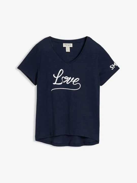 Zdjęcie produktu T-shirt z nadrukiem BonPrix niebieski