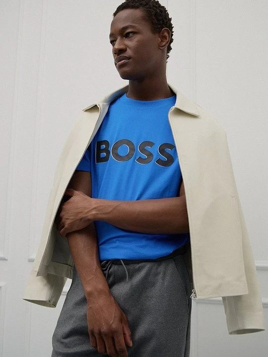 Zdjęcie produktu T-shirt z nadrukiem Boss niebieski