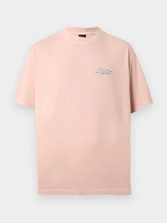 Zdjęcie produktu T-shirt z nadrukiem Boss jasnoróżowy