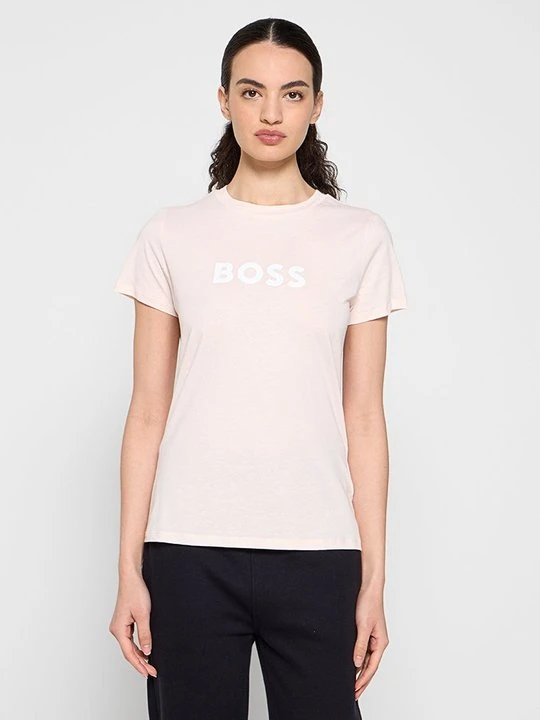 Zdjęcie produktu T-shirt z nadrukiem Boss jasnoróżowy