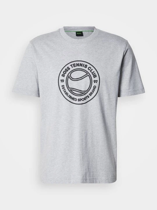 Zdjęcie produktu T-shirt z nadrukiem Boss srebrny
