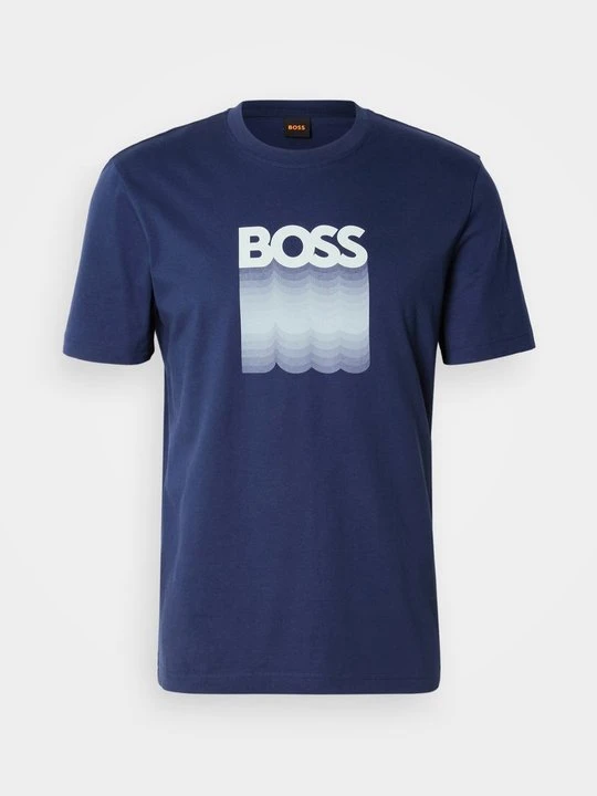 Zdjęcie produktu T-shirt z nadrukiem Boss granatowy