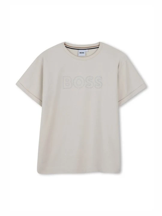 Zdjęcie produktu T-shirt z nadrukiem Boss beżowy