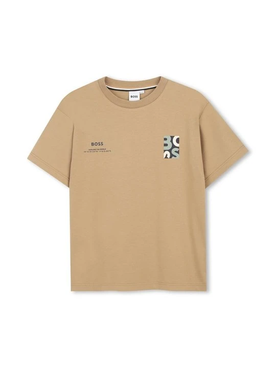 Zdjęcie produktu T-shirt z nadrukiem Boss beżowy